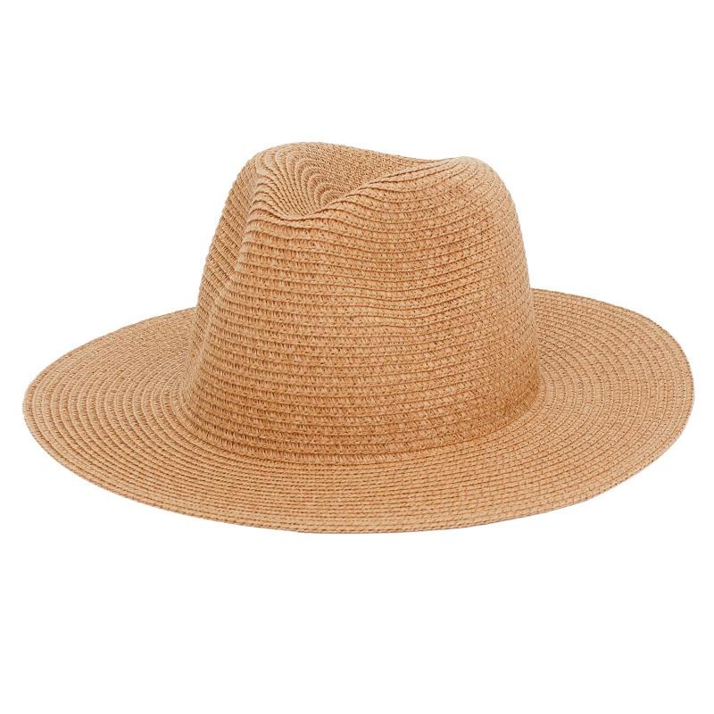 25 Colors Outdoor Sun Protection Women Beach Cowboy Hat Spring Summer Shade Solid Color Men Straw Hat Jazz Cap