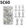 60CPS Bare Cable Terminal Wire Crimp Connector Cold Pressing Wire Lug Connector Ring  Electrician