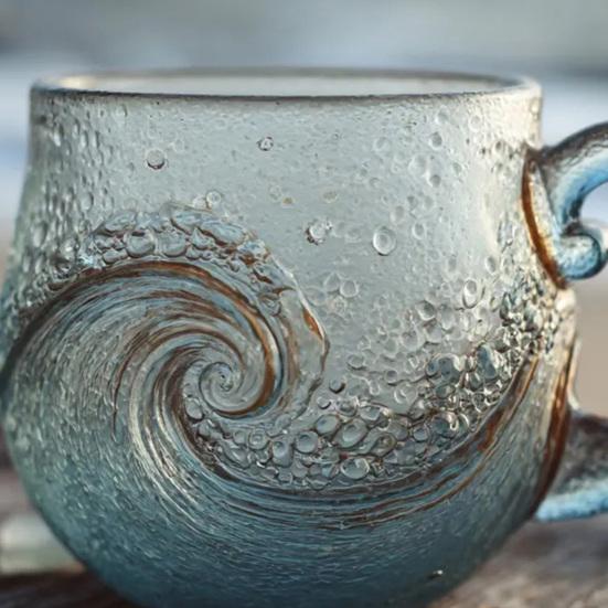 Ocean Themed Resin Mug Handmade Coffee Tea Mug Colorful Gradient Art Craft Cup Unique Gift for Home Office Use