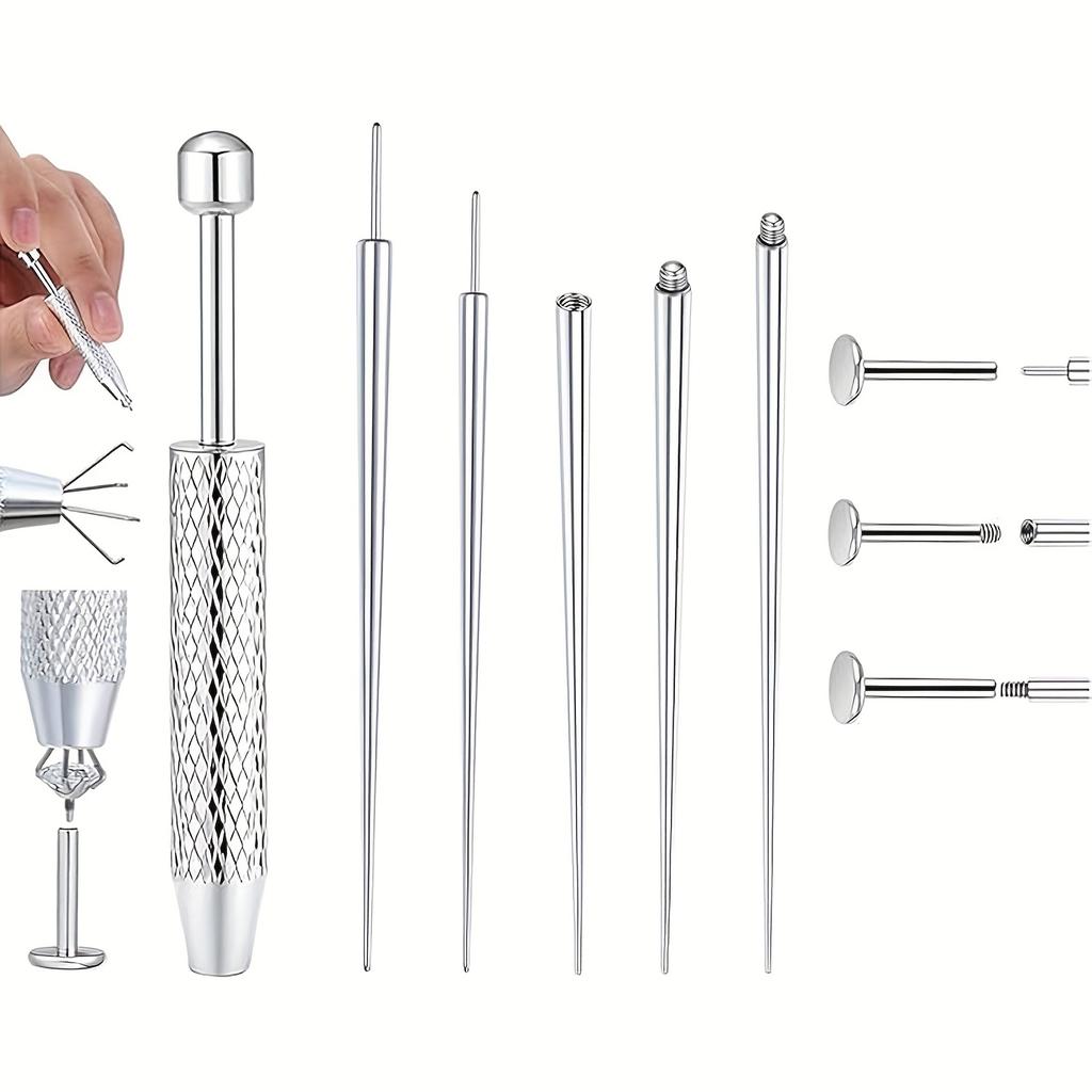 14/16/18G Titanový zakřivený zaváděcí kolík s kuželovým hrotem Nástroj Vnitřní závit Piercingový set Pro Tragus Helix Rty Nos Piercing Šperky