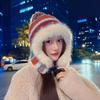 Winter Knitted Hat With Ear Cover For Women Casual Fashion Outdoor Accessory