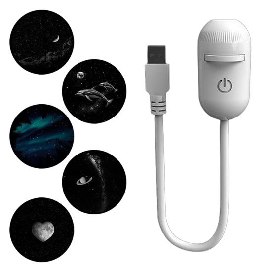 Starry Sky Projector Lamp Touch Control Night Light with Adjustable Brightness USB Portable 2-in-1 LED Nightlight for Kids Bedroom Car