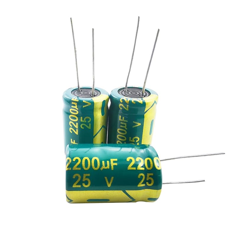 YUNGUI 10pcs 2200uF 25V Capacitor,13x25MM ±20% Electrolytic Capacitors 25V, 2200uf Aluminum Capacitors High Frequency Industrial Electrical