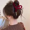 2024 Christmas Red Velvet Large Claw Hair Clip – High-End Shark Clip for Women