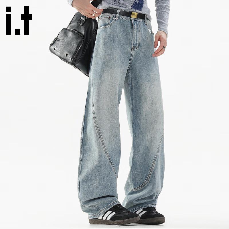 Fingercroxx Men's Japanese Style Curved Leg Denim Jeans