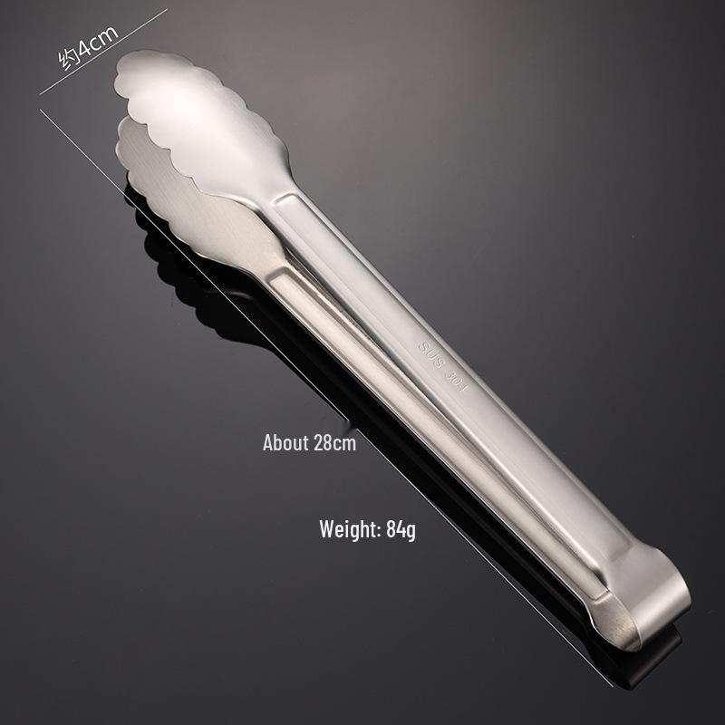 304 Edelstahl Einteilige Sandgestrahlte Lebensmittelzange für Küche, Grill, Steak und Buffet.