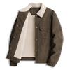 New Plus Size Fleece-Lined Corduroy Jacket with Turn-Down Collar - Warm, Thick, and Stylish Casual Outerwear