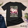 Just A Girl Who Loves English Bulldogs Dog Silhouette Flower Unisex T-shirt