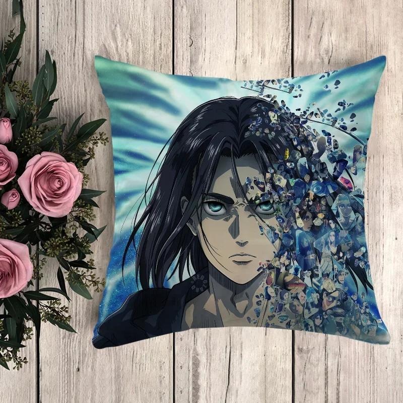 Anime Pillow Attack On Titan Cushion Covers for Bed Pillows Decorative Pillowcases  Fall Decor Pilow Cases Pillowcase