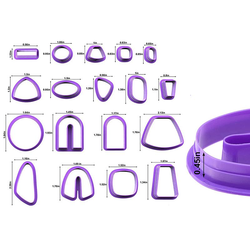 1Set Polymer Clay Earring Cutter Multiple Shapes Clay Cutter Geometric Shape Clay Pendant Polymer Clay Tool Cookie Cutter