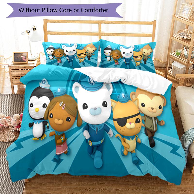3pcs The Octonauts1 pattern bedding set duvet cover set includes duvet cover &pillowcases, perfect all season bedroom decoration & gift