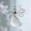 Sea Glass Angel Ornament Coastal Christmas Art Keepsake Wire-Wrapped Angel Christmas Tree Decoration For Holiday Home Decor