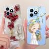 For Honor X8d 4G Case Cute Cat Luxury Flowers Painted Cover Soft Slim Phone Case For Honor X8d X 8d HonorX8d 4G Back Cover Coque
