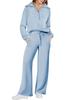 Lässiges Swear Set für Damen für Frühling/Herbst, Reißverschluss Langarm-Sweatshirt und Weitbeinige Hose 2-teiliges Set