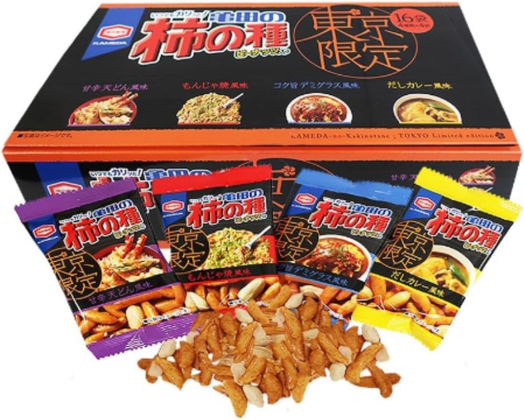 Tokyo Limited Kakinotane 4 Kinds Assortment individually wrapped bags of sweet and spicy tempura rich and delicious and dashi Total 256g x 2 boxes set