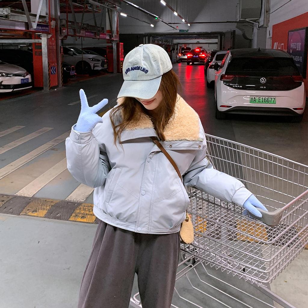 Autumn Winter Thicken Warm Parka Women Casual Sweety Solid Color Big Pocket Loose Jackets Outwear