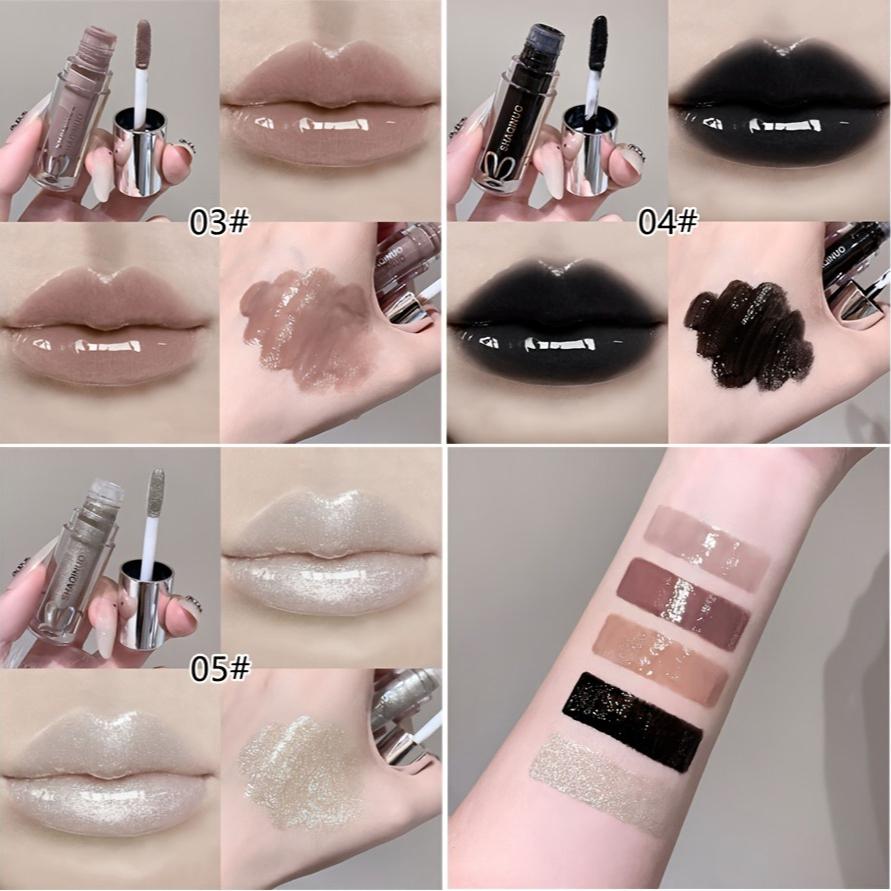 Soft and Lightweight Lip Gloss, Smoky Mirror Lip Glaze, Shimmering Glass Lip Gloss, Hydrating Watery Lip Gloss Lip Makeup Gift