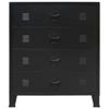VidaXL Commode à tiroirs Métal Style Industriel 78 x 40 x 93 cm Noir