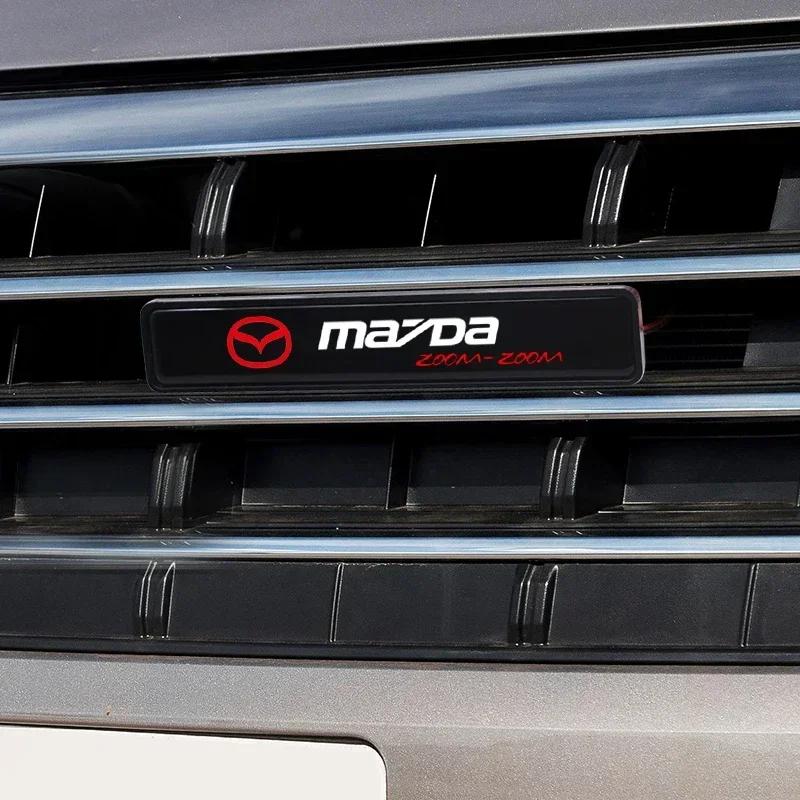 New Car Front Hood Grille Emblem LED Light Grill Decorative Lights for Mazda 2 3 4 5 6 7 8 323 626 CX-3 5 8 9 MS MX-5 30 RX-8 RS h3
