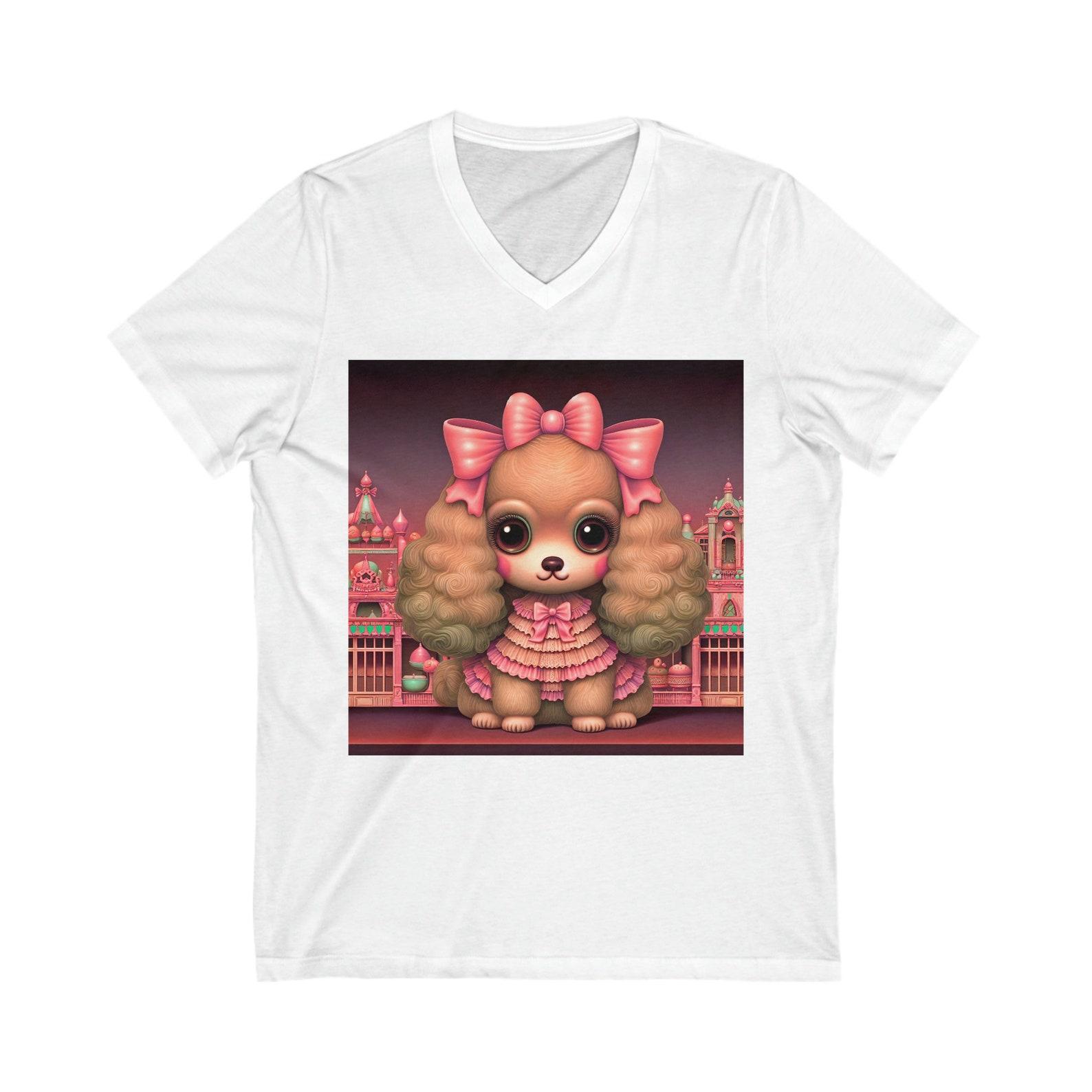 Pink Dog Short Sleeve V-Neck Tee 160