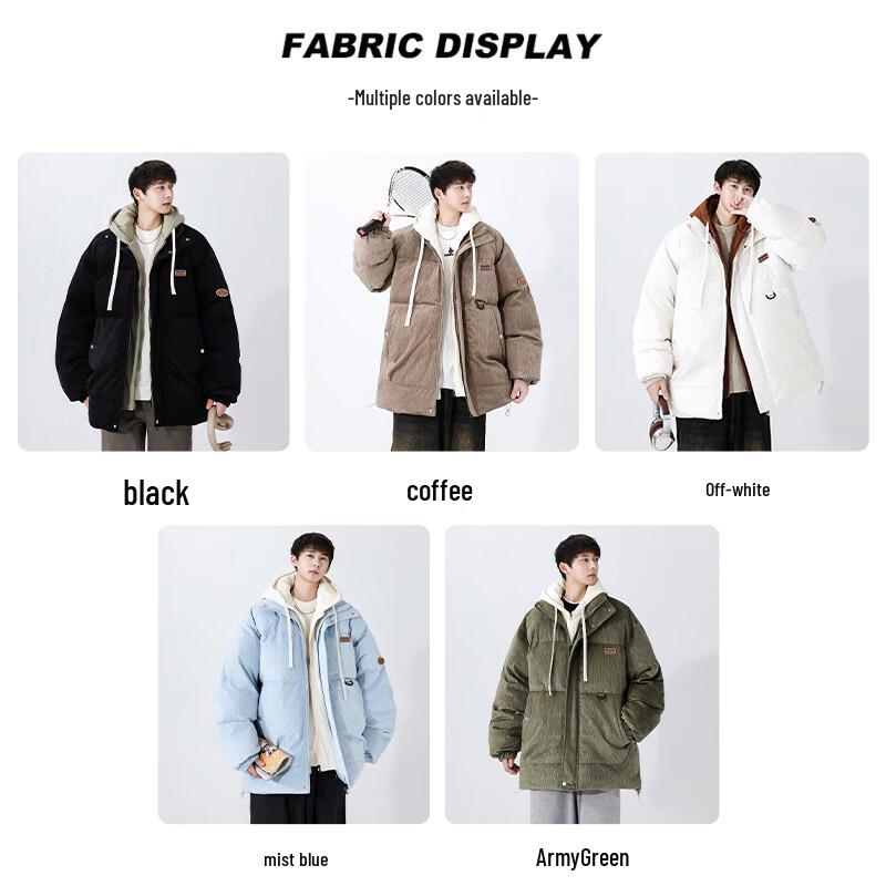 Mark Fairwhale Men's Warm Hooded Faux Two-Piece Padded Jacket