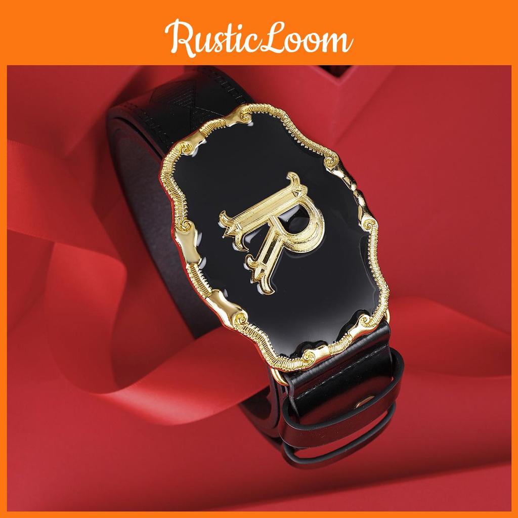 Minimalist Men's Letter R Business Belt Trendy New Style All-match Men's Leather Belt Automatic Buckle Waist Seal In Stock