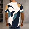Mens Plus Size T Shirt Round Neck Short Sleeve Abstract Geometric Printed Black White Gray Pullover Straight Hem