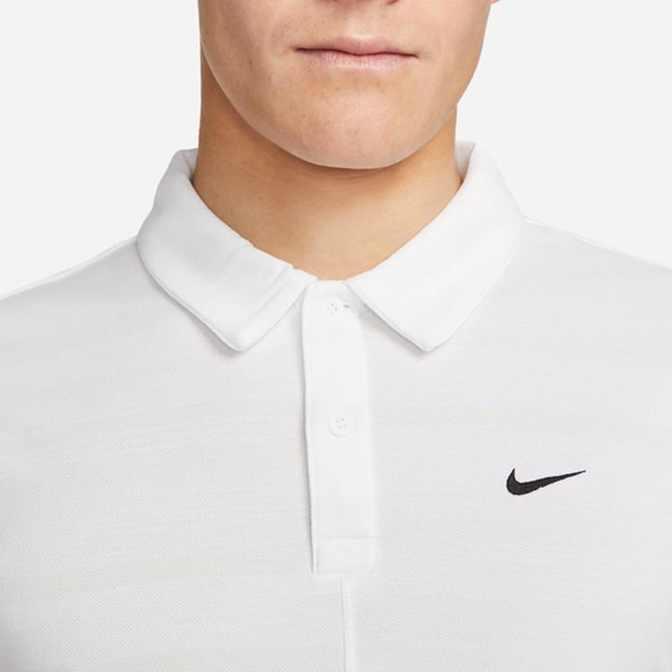 Nike Polo Shirts Men's White Polo Collar Moderate Straight Fit DV7907-100