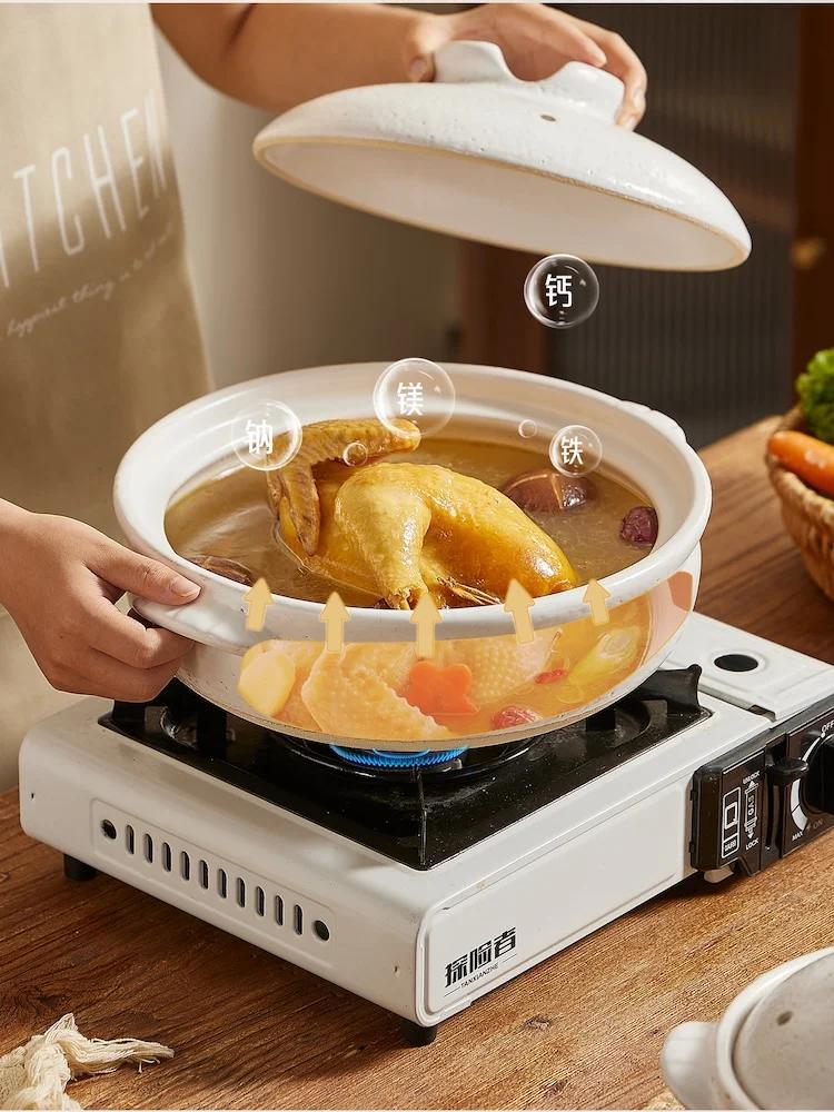 Vintage Casserole Dish Slow Cooker Pots for Cooking Ceramic Clay Cooking Pot Cookware Pots and Pans High Temperature Crock Pot