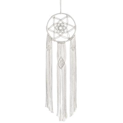 1Pc Indian Handmade Dream Catcher Car Wall Hanging Decor White Mural Tassel