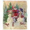 JQ Licensing Silky Snowman Santa Claus Christmas Supersoft Blanket