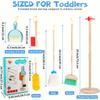 Wooden Kids Cleaning Set For Toddlers,8 Pieces Cleaning Toys With Kids Broom And Mop Set Pretend Play Toy Gift
