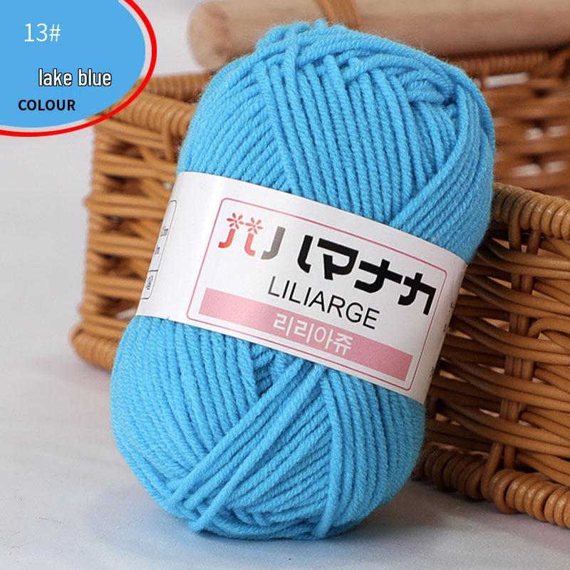 Korean Baby Milk Cotton Yarn: 4-Strand Crochet & Hand Knitting Yarn for Dolls, Infants, and Children.