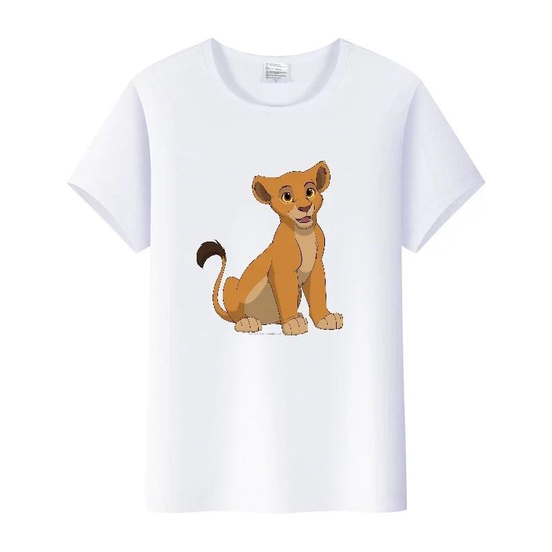 Casual Summer Ladies Blouses Men White Tees Clothes Women 90S Tshirt Oversized Tops Disney Cartoon The Lion King Graphic T-shirt