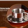 ZK20 3Pcs/Set 304 Stainless Steel Coffee Cup Double Wall Coffee Mug Spoon Saucer Set Kitchen Supplies
