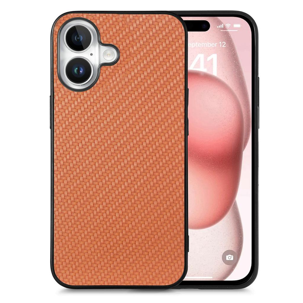 For iPhone 17 Case Carbon Fiber Texture PU Leather + PC + TPU Phone Cover