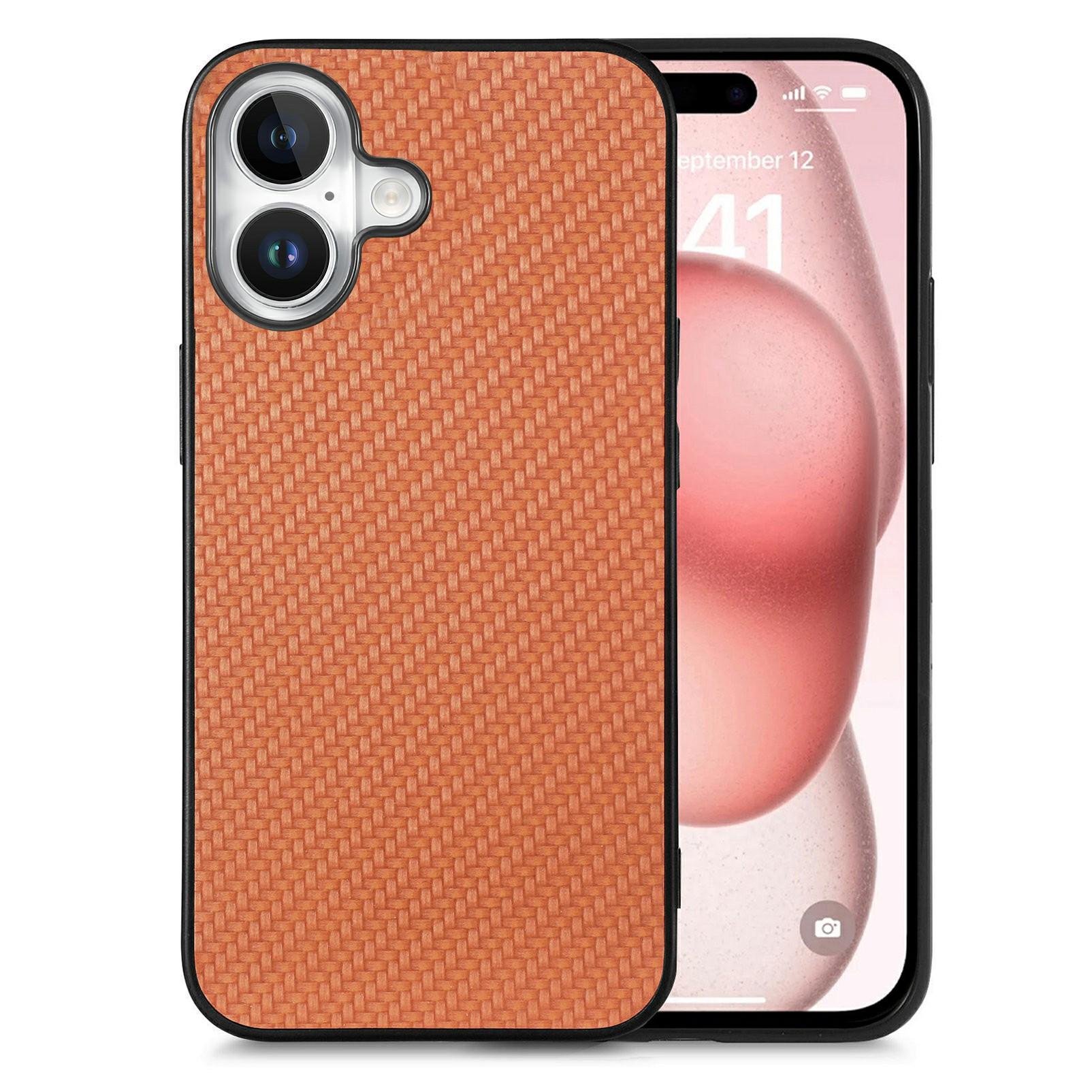 

For iPhone 17 Case Carbon Fiber Texture PU Leather + PC + TPU Phone Cover