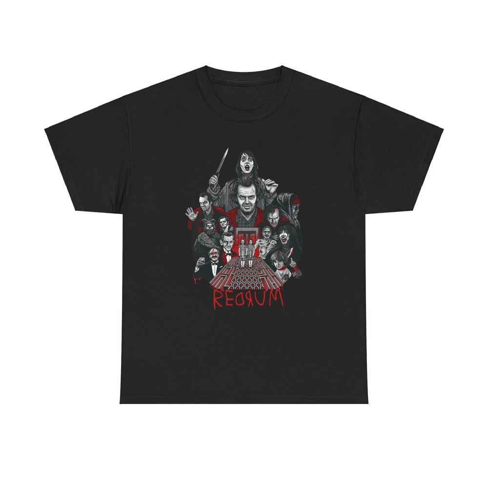 The Shining Redrum Murder Horror Movie Black Navy Blue Yellow T-Shirt Size S to Unisex T-Shirt XXL