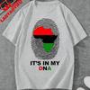 Juneteenth Its in My DNA Graphic TShirt African Map Fingerprint Black Pride Cotton Tops for Unisex Women Juneteenth Gift Apparel