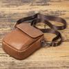Leather Messenger Bag Business Casual Shoulder Bag First Layer Cowhide Simple Versatile Men'S Fanny Pack Mobile Phone Bag