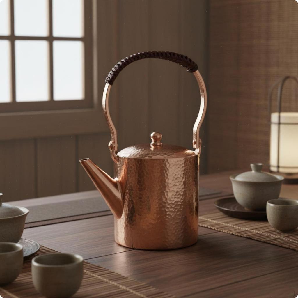 Handmade Copper Kettle Vintage Style Tea Thickened Body Stovetop Pot Original