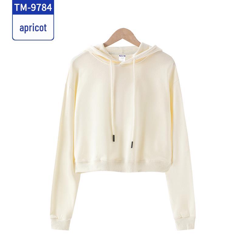 Women's Cropped Hoodie - Spring/Autumn 2025: Long Sleeve, Loose Fit, Custom Text Sportswear