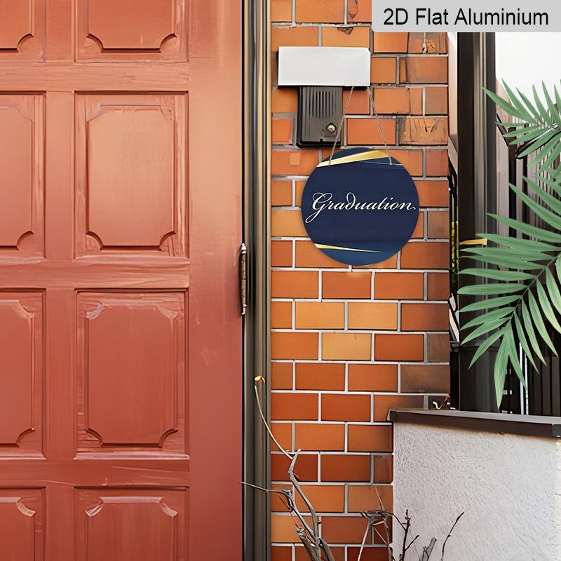 2D Platta Aluminiumexamens-tema Väggdekorationer Finns i Flera Storlekar, Med En Minimalistisk, Lyxig Mörkblå Design, Vilket Gör Dem Till En