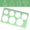 4PCS Circle Template, Plastic Circle and Oval Measuring Templates, Formwork Drawings Templates (Clear Green)