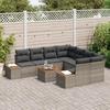 VidaXL Ensemble de canapé de jardin 9 pièces avec coussins en poly rotin gris et acacia 3348055