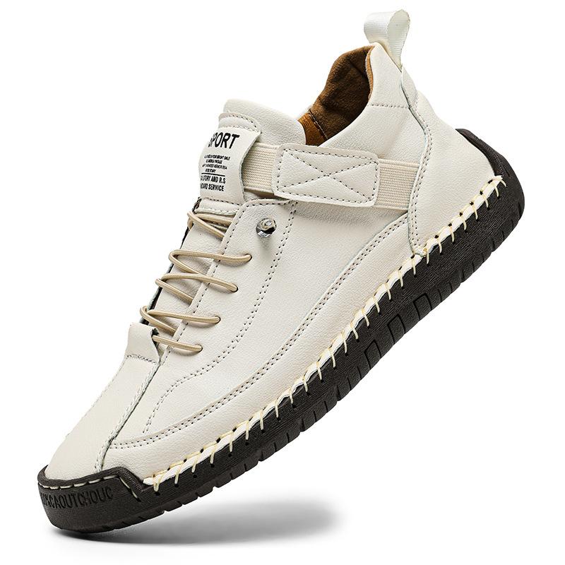 2025 Popular Hand-stitched Women's Shoes Beef Tendon Soft-soled Mother Shoes Autumn and Winter Flat-soled Single Shoes Casual Shoes