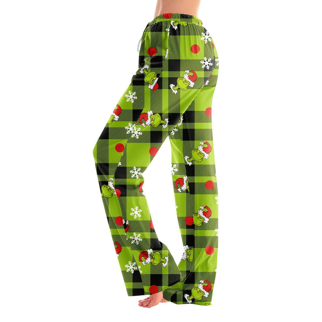 Pyžamové kalhoty Noční prádlo Ležérní Stahovací šňůrka Elastický pas Kalhoty Pohodlné Rovné Jóga Volné Kalhoty