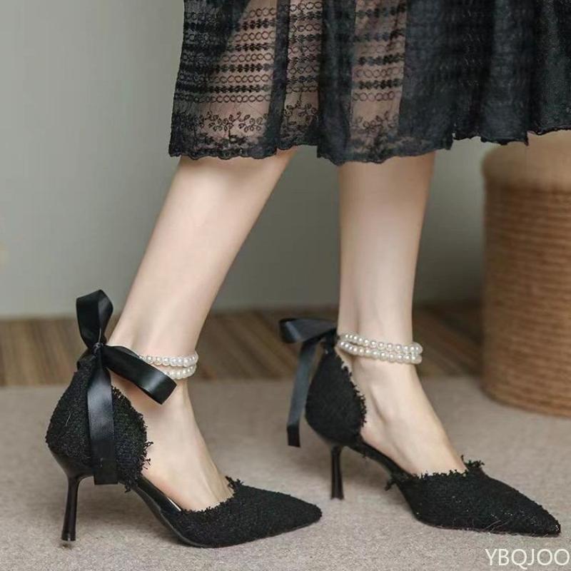 Modă 2025 Pantofi cu Toc Înalt cu Vârf Ascuțit pentru Femei Design Nou cu Cataramă Perlă Pantofi de Rochie Pantofi Eleganți de Modă Pantofi cu Toc pentru Nuntă pentru Femei Zapatos Mujer