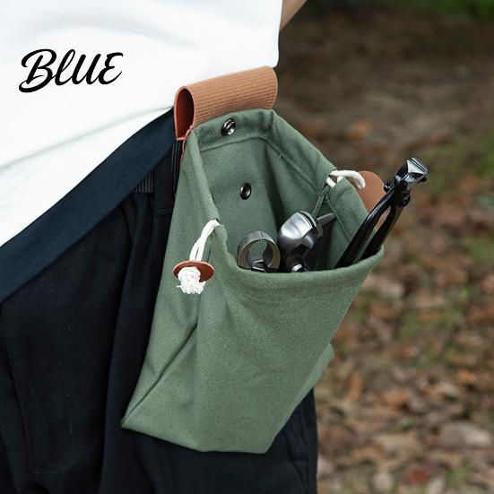 Hiking Accessories for Camping Waxed Canvas Foraging Bag Adjustable Belt Buckle Fastening Pouch Fruit Picking Bag Collapsible Drawstring Harvesting
