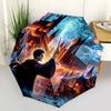 1PC Hogwarts Wizardry Automatic Folding Umbrella - Compact 8-Rib Design, Durable Plastic & Iron,  F010603